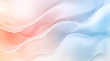 Naklejka premium Gentle pastel background with smooth gradients in soft pink, peach, and baby blue. Ideal for beauty, wellness, or playful product designs.