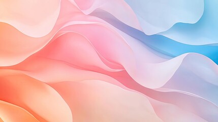 Obraz premium Gentle pastel background with smooth gradients in soft pink, peach, and baby blue. Ideal for beauty, wellness, or playful product designs.