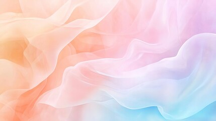 Obraz premium Gentle pastel background with smooth gradients in soft pink, peach, and baby blue. Ideal for beauty, wellness, or playful product designs.