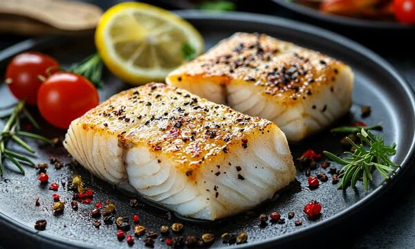 Pan-Seared Cod Fillet with Lemon and Rosemary