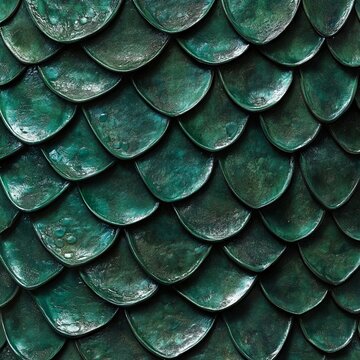 A close up of a green dragon scales pattern