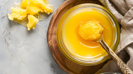 Ghee Clarified butter. Generative AI.