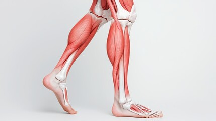 Anatomical Model of Human Leg with Muscles and Bones