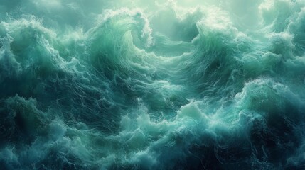 Obraz premium Turbulent Ocean Waves in a Dramatic Scene