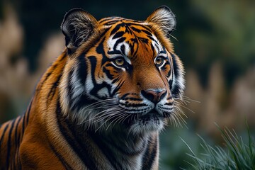 Fototapeta premium A close up of a tiger staring at the camera