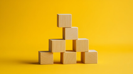 Stacked wooden blocks