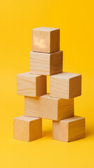 Obraz premium Stacked wooden blocks