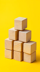 Naklejka premium Stacked wooden blocks