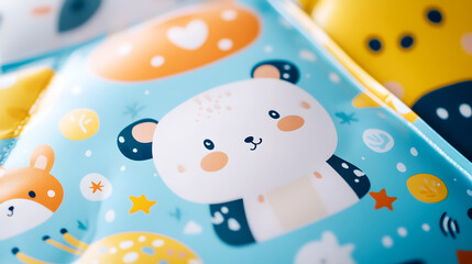 Naklejka premium Playful Animal-Themed Cooling Gel Sheet for Children