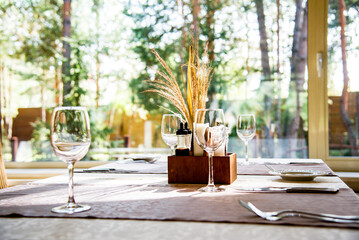 glasses on table