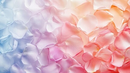 Obraz premium Beautiful pink flower petals are scattered beautifully on a white background, creating a stunning visual display. Each petal displays a soft texture and bright hue, evoking a fresh and elegant impress