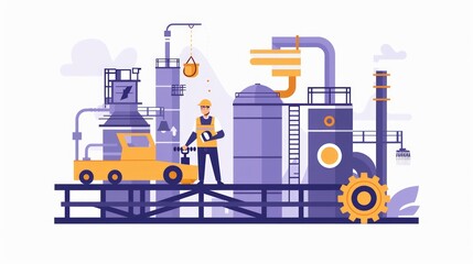 Naklejka premium Minimal Flat Design for Manufacturing Industry