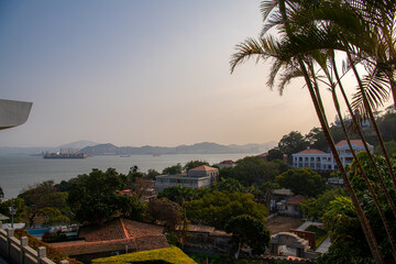 Obraz premium Overview of the European-style architecture with Red and Orange Roof on Gulangyu