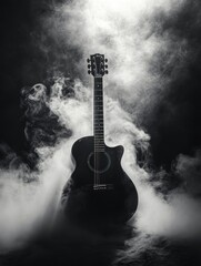 Music instrument with smoke in background.
