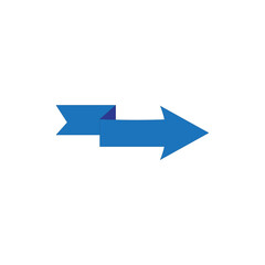 Blue arrow icon vector illustration on white background. Arrow indicated the direction symbol.