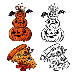 halloween monsters set