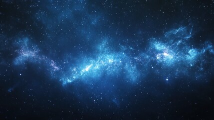 Fototapeta premium A stunning galaxy scene with clusters of stars and luminous nebulae stretching across the vastness of space, creating a beautiful and immersive background.