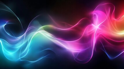 Abstract Wavy Lines in Blue and Pink