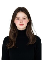 Fototapeta premium Serene Portrait of a Young Woman with Natural Beauty