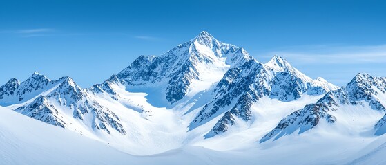 Obraz premium Skiing down snow-covered mountains, the thrill of winter sports