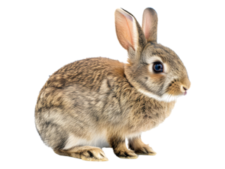 rabbit sitting isolated on transparent background