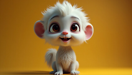 Fototapeta premium A cute cartoon animal with a big smile on its face
