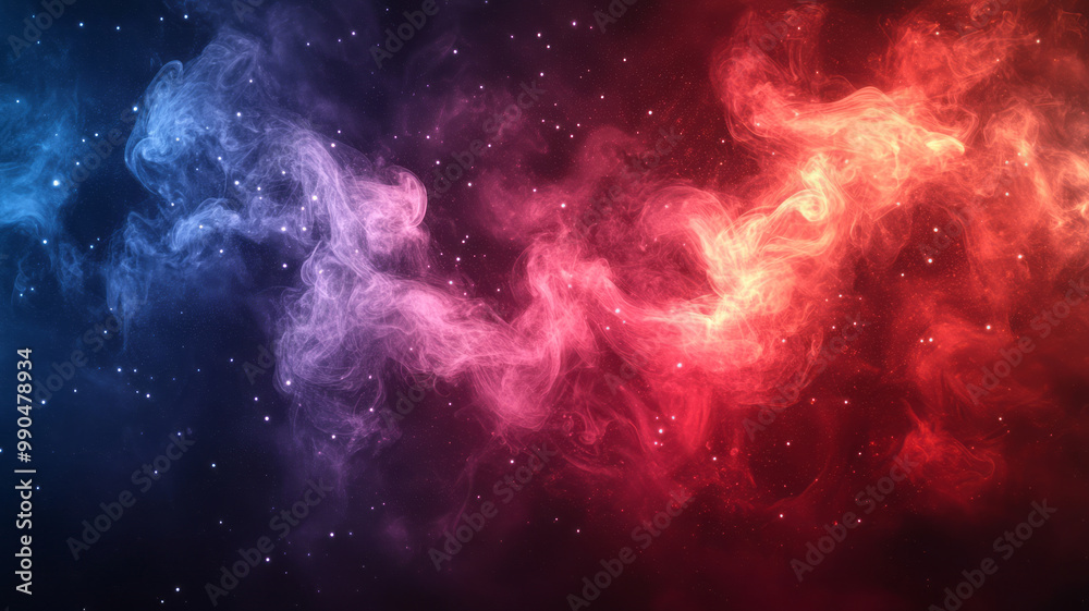 Canvas Prints smokey background with stars and red and blue gradient with copy space