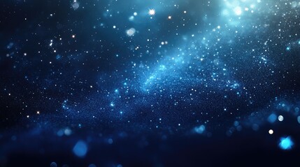 Fototapeta premium Abstract blue background with glittering particles