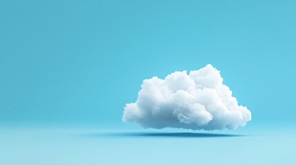Single Cloud on Blue Background