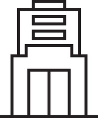 Office Building Tower Line Icon