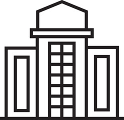 hotel and apartment building icon