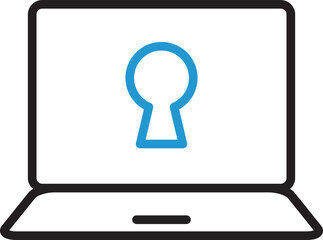 Laptop and Encryption Icon
