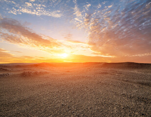 Gobi Desert Sand Ground. car background.