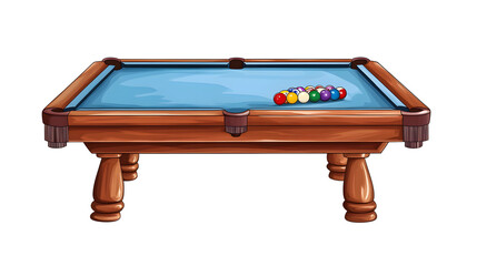 Cartoon illustration of Pool Table or Billiards Table isolated on transparency background