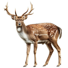 Obraz premium A deer stands in front of a white background