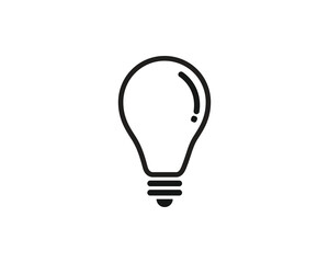Light bulb icon. Electric lamp, light, innovation, solution, creative thinking, electricity, idea symbol.  Electric lamp on white background.