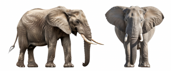 Two elephants standing next to each other
