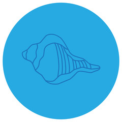 Sea Shell Icon Logo Colorable