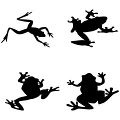  A set of frog silhouette