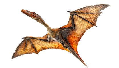 Fototapeta premium A large, orange and brown dragon is flying through the air