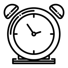 Alarm icon, alarm clock illustration in line style suitable as a time counting symbol on websites and mobile applications.