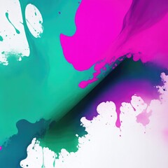 Obraz premium Abstract Green, Blue, and Pink Ink Splash Art Background