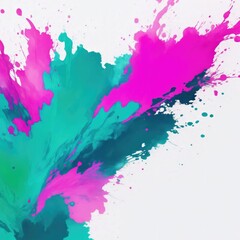 Obraz premium Abstract Green, Blue, and Pink Ink Splash Art Background