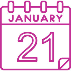21 January Vector Icon Design