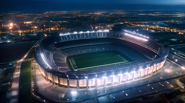 American Football and Stadium. A Super Bowl Game Moment