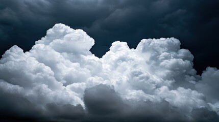 Fluffy white clouds loom ominously against a darkening sky, signaling an approaching storm. The atmosphere is heavy with anticipation as daylight fades