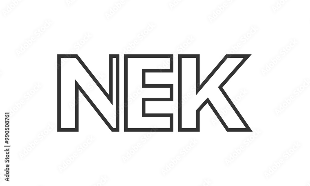 Fototapete nek logo design template with strong and modern bold text. initial based vector logotype featuring s