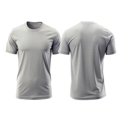Front and back views of t shirt Isolated on transparent background.