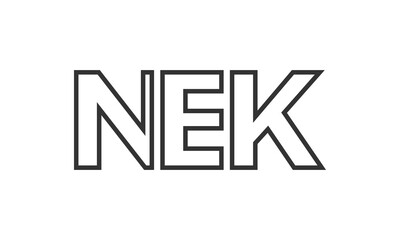 NEK logo design template with strong and modern bold text. Initial based vector logotype featuring simple and minimal typography. Trendy company identity.