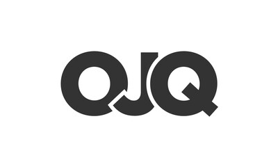 OJQ logo design template with strong and modern bold text. Initial based vector logotype featuring simple and minimal typography. Trendy company identity.